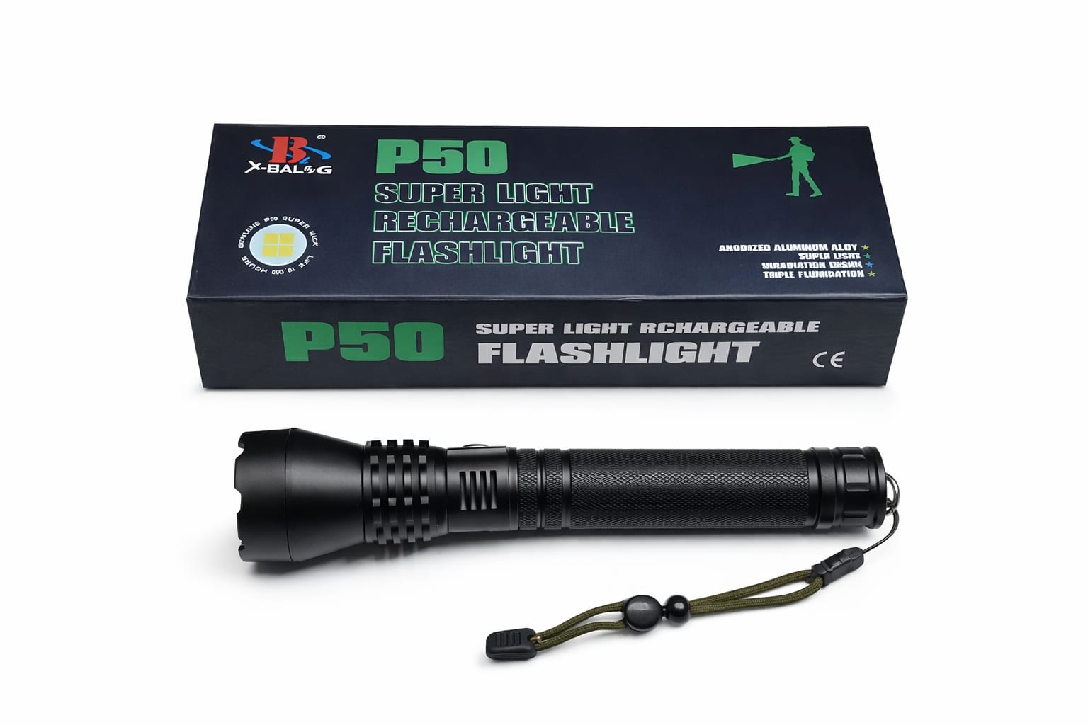 Wiederaufladbare LED-Taschenlampe P50 mit hoher Reichweite